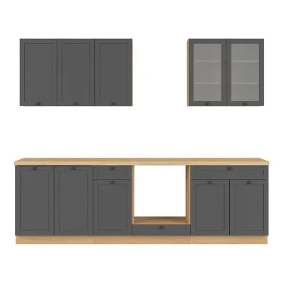 Modular kitchen SEMI LINE 260 UKLAD 1, oak reveal / graphite